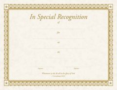 Recognition Certificate / Premium, Gold Foil Embossed