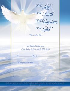 Baptism Certificate - Coated, Full Color