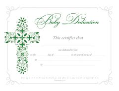 Baby Dedication Certificate - Premium, Foil Embossed
