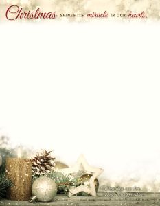 Christmas Letterhead - Christmas shines its miracle