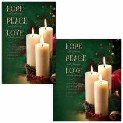 Christmas Bulletin - Hope, Peace, Love  (multiple size options)