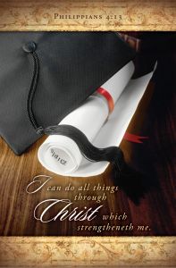 Graduation - I can do all things, Philippians 4:13 (KJV) - Pkg 100 - Standard Bulletin