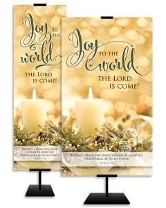 Christmas-Joy to the World; Luke 2:10 (KJV)-Banner