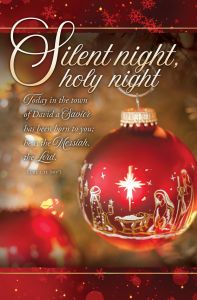 Christmas-Silent Night; Luke 2:10 (NIV)-Pkg 100-Standard Bulletin