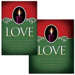 Advent - Love; 1 John 4:10 (KJV) - Pkg 100 - Bulletin - Multiple Sizes