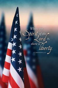 General-Patriotic; 2 Corinthians 3:17 (KJV)-Pkg 100-Standard Bulletin