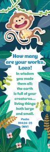 Kids-Many Are Your Works Lord; Psalm 104:24-25 (NIV)-Pkg 25-Bookmark