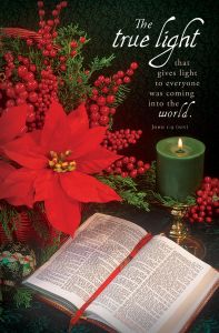 Christmas-The True Light; John 1:9 (NIV)-Pkg 100-Standard Bulletin