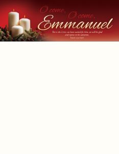 Christmas – O Come, O Come, Emmanuel – Isa 25:9 (KJV) – Pkg 100 – Letterhead