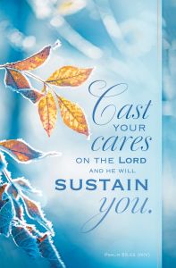 General—Cast Your Cares; Psalm 55:22 (NIV)—Pkg 100—Standard Bulletin