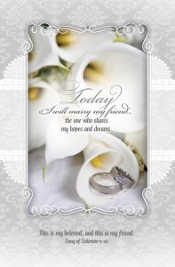 Wedding Standard Bulletin - Today I will marry my friend